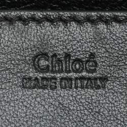 Pre Owned Chloe Black Leather and Python Trim Elle Chain Clutch