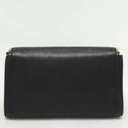 Pre Owned Chloe Black Leather and Python Trim Elle Chain Clutch