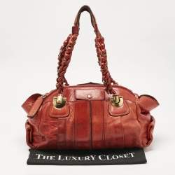Pre Owned Chloe Orange Leather Heloise Satchel