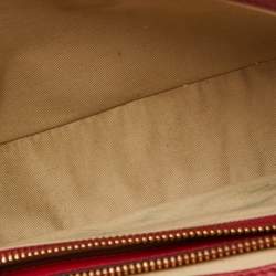 Pre Owned Chloe Red Croc Embossed Leather C Mini Top Handle Bag