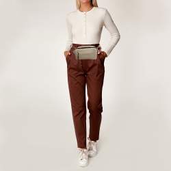 Pre Owned Chloe Beige/Brown Canvas and Leather Woody Belt Bag