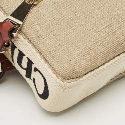 Pre Owned Chloe Beige/Brown Canvas and Leather Woody Belt Bag