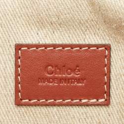Pre Owned Chloe Beige/Brown Canvas and Leather Woody Belt Bag