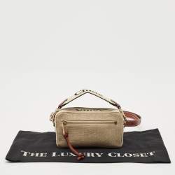 Pre Owned Chloe Beige/Brown Canvas and Leather Woody Belt Bag