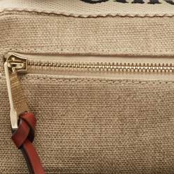 Pre Owned Chloe Beige/Brown Canvas and Leather Woody Belt Bag