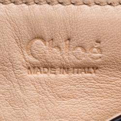 Pre Owned Chloe Black Leather Gold Bow Flap Clutch