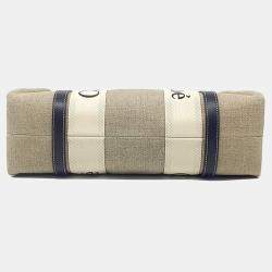 Pre Owned Chloé Beige/Black Fabric Medium Woody Tote