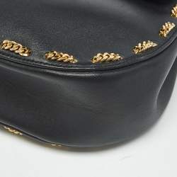 Pre Owned Chloe Black Leather Medium Chain Around Drew Shoulder Bag