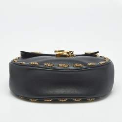 Pre Owned Chloe Black Leather Medium Chain Around Drew Shoulder Bag