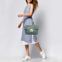 Pre Owned Chloe Green Leather Large Elsie Shoulder Bag