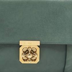 Pre Owned Chloe Green Leather Large Elsie Shoulder Bag