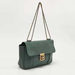 Pre Owned Chloe Green Leather Large Elsie Shoulder Bag