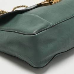 Pre Owned Chloe Green Leather Large Elsie Shoulder Bag