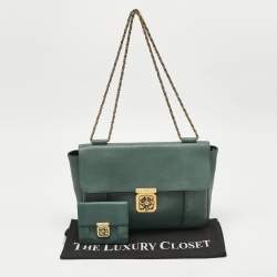 Pre Owned Chloe Green Leather Large Elsie Shoulder Bag