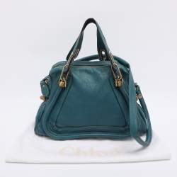 Pre Owned Chloe Blue Leather Medium Paraty Satchel