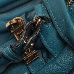 Pre Owned Chloe Blue Leather Medium Paraty Satchel
