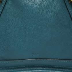 Pre Owned Chloe Blue Leather Medium Paraty Satchel