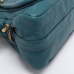 Pre Owned Chloe Blue Leather Medium Paraty Satchel