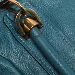 Pre Owned Chloe Blue Leather Medium Paraty Satchel