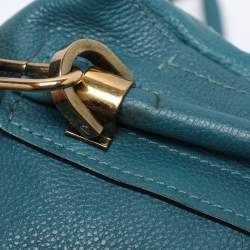 Pre Owned Chloe Blue Leather Medium Paraty Satchel