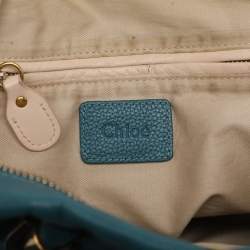 Pre Owned Chloe Blue Leather Medium Paraty Satchel