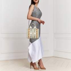 Pre Owned Chloe Beige Canvas Small Woody Tote