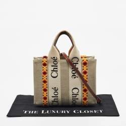 Pre Owned Chloe Beige Canvas Small Woody Tote