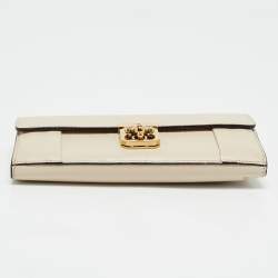 Pre Owned Chloe Beige Leather Elsie Continental Wallet