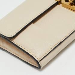 Pre Owned Chloe Beige Leather Elsie Continental Wallet