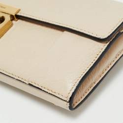 Pre Owned Chloe Beige Leather Elsie Continental Wallet
