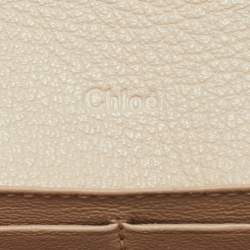 Pre Owned Chloe Beige Leather Elsie Continental Wallet