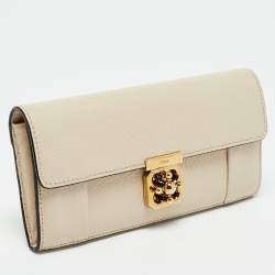 Pre Owned Chloe Beige Leather Elsie Continental Wallet