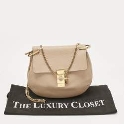 Pre Owned Chloe Light Beige Medium Drew Shoulder Bag