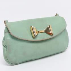 Pre Owned Chloe Green Leather Crossbody Bag