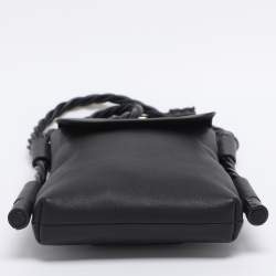 Pre Owned Chloe Black Leather Phone Holder Crossbody Bag