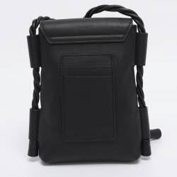 Pre Owned Chloe Black Leather Phone Holder Crossbody Bag