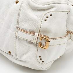 Pre Owned Chloe White Leather Medium Paddington Satchel