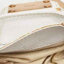 Pre Owned Chloe White Leather Medium Paddington Satchel