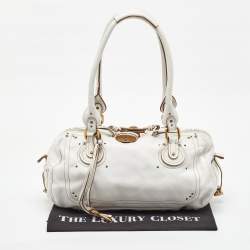Pre Owned Chloe White Leather Medium Paddington Satchel