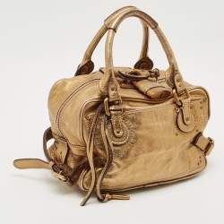 Pre Owned Chloe Gold Leather Paddington Satchel