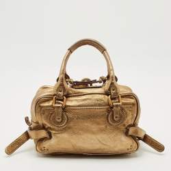 Pre Owned Chloe Gold Leather Paddington Satchel