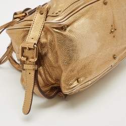 Pre Owned Chloe Gold Leather Paddington Satchel
