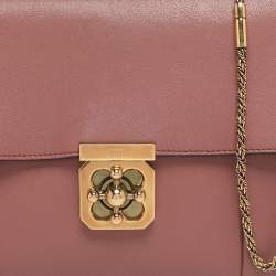 Pre Owned Chloe Old Rose Leather Large Elsie Shoulder Bag