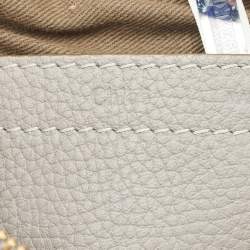 Pre Owned Chloe Light Grey Leather Mini Marcie Shoulder Bag