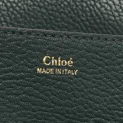 Pre Owned Chloé Green Leather Mini Drew Chian Shoulder Bag