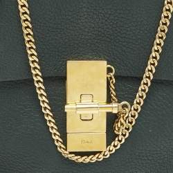 Pre Owned Chloé Green Leather Mini Drew Chian Shoulder Bag