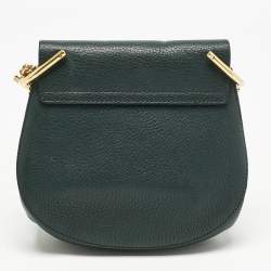 Pre Owned Chloé Green Leather Mini Drew Chian Shoulder Bag