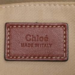 Pre Owned Chloe Beige/Brown Canvas and Leather Medium Woody Tote
