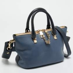 Pre Owned Chloe Bicolor Leather Small Baylee Tote