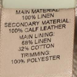 Pre Owned Chloé Beige/Light Eucalyptus Canvas and Leather Medium Woody Tote